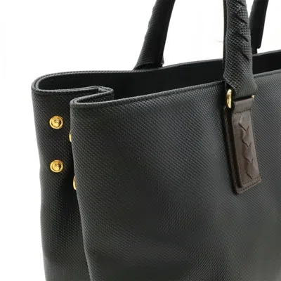 Pre-owned Bottega Veneta Black Dark Brown Pvc Leather Shoulder Bag Tote Bag () In Multi