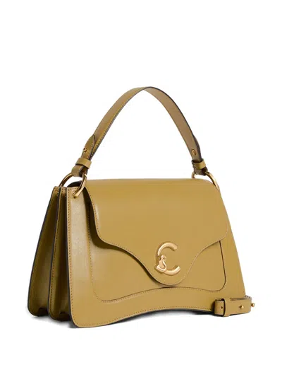 Coccinelle Medium C-me Logo-plaque Handle Shoulder Bag In Green