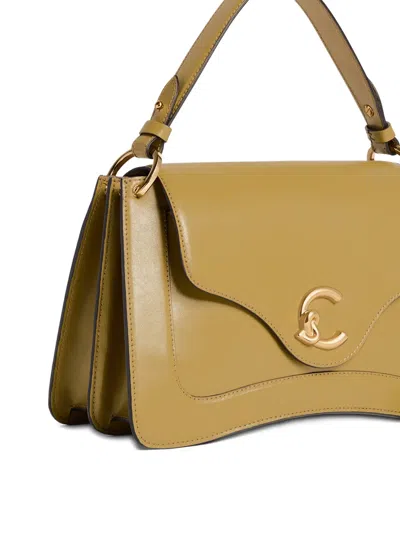 Coccinelle Medium C-me Logo-plaque Handle Shoulder Bag In Green