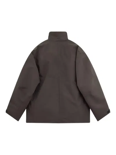 Gr10k Zipped Flap-pocket Jacket In Brown