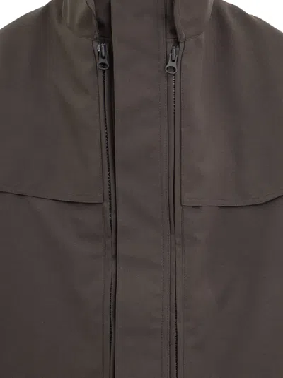 Gr10k Zipped Flap-pocket Jacket In Brown