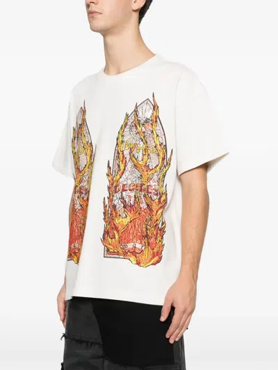 Who Decides War Ssense Exclusive White Flame Glass T-shirt In White