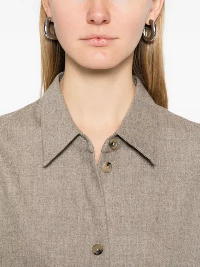 Khaite Gloria Button Long-sleeve Midi Dress In Multi