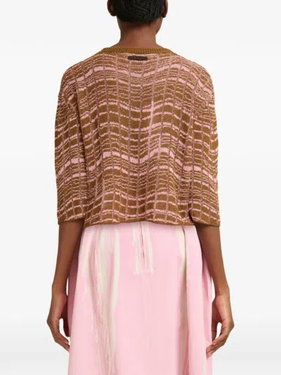 Marni Jacquard-pattern Laddered Sweater In Multi