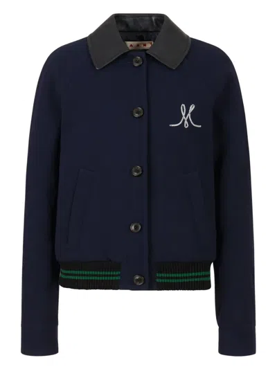 Marni Embroidered-detail Bomber Jacket In Multi