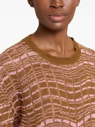 Marni Jacquard-pattern Laddered Sweater In Multi