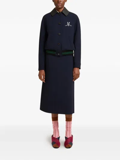 Marni Embroidered-detail Bomber Jacket In Multi