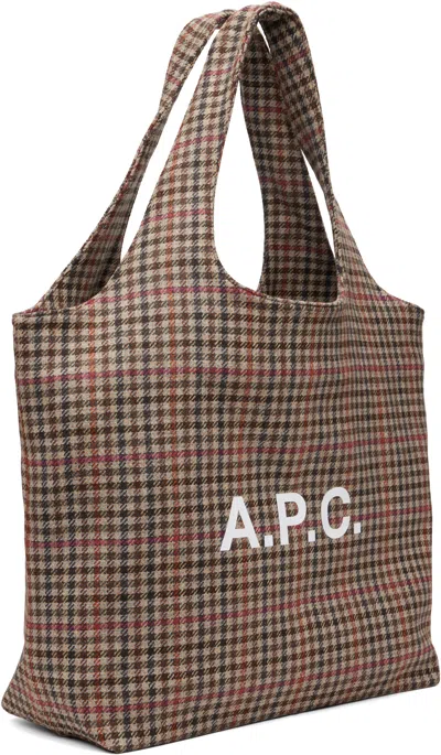 Apc Brown Ninon Tote In Multi