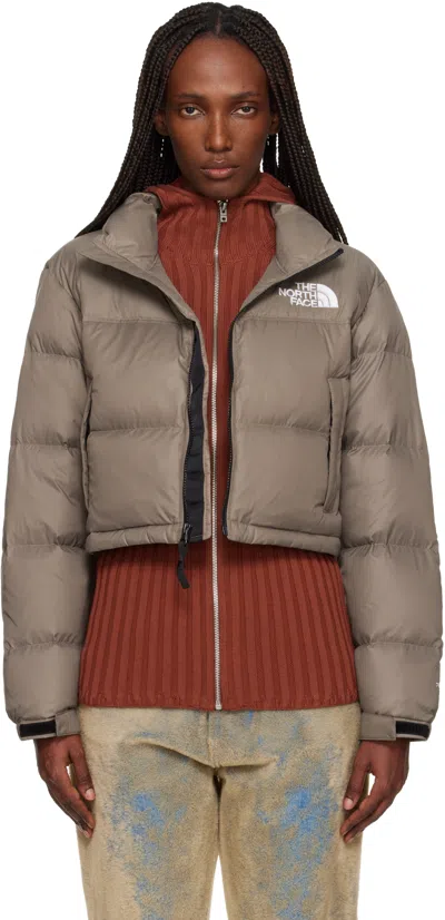 The North Face Taupe Nuptse Short Jacket