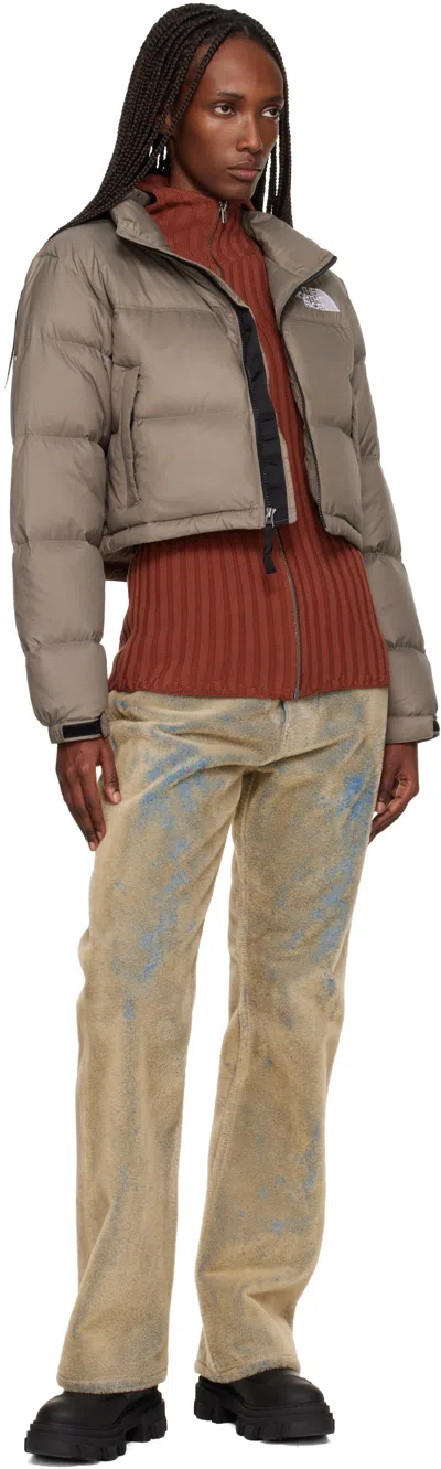 The North Face Taupe Nuptse Short Jacket