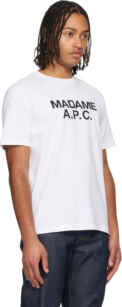 Apc Graphic Crew Neck Short Sleeve T-shirt In White
