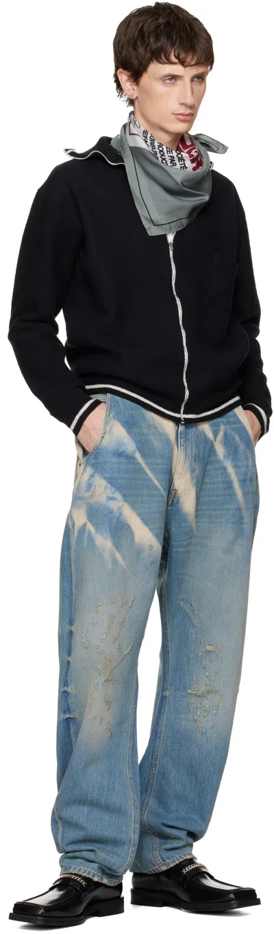 Jean Paul Gaultier Gray 'the Label' Scarf In Gray