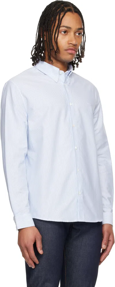 A.p.c. Blue Greg Shirt In Multi