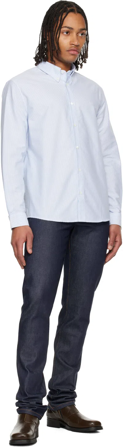 A.p.c. Blue Greg Shirt In Multi