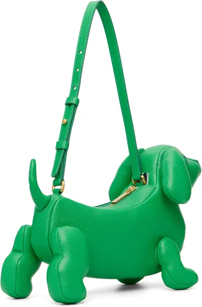 Thom Browne Green Pebble Grain Baby Hector Shoulder Bag