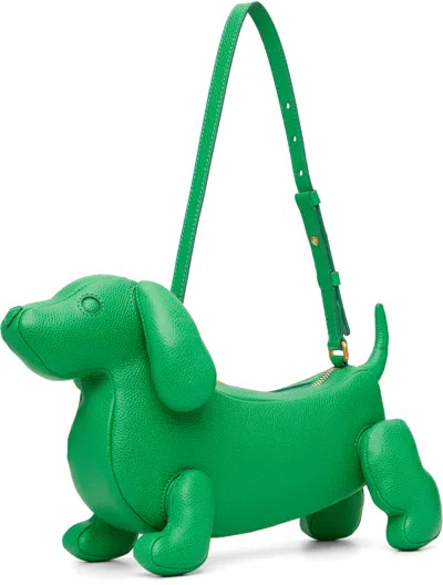 Thom Browne Green Pebble Grain Baby Hector Shoulder Bag