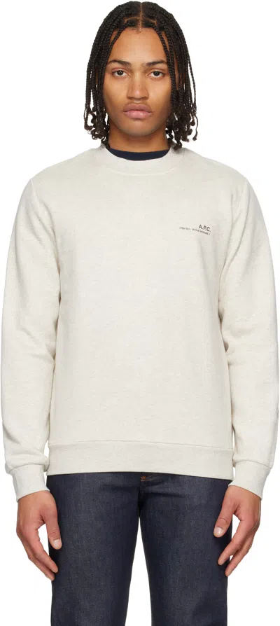 Apc Item Logo-print Cotton-jersey Sweatshirt In Neutral