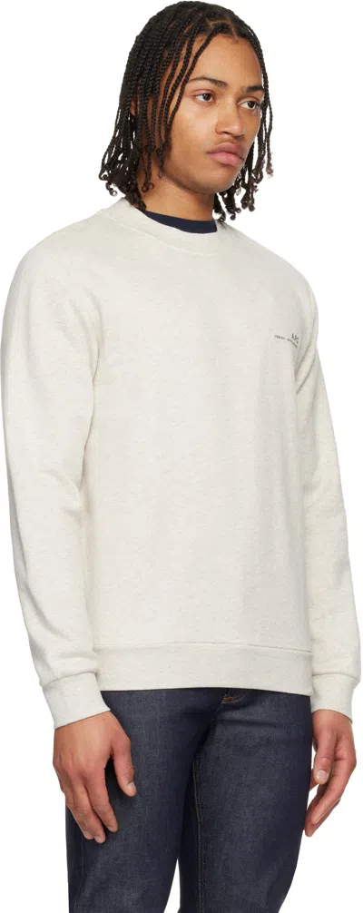Apc Item Logo-print Cotton-jersey Sweatshirt In Neutral