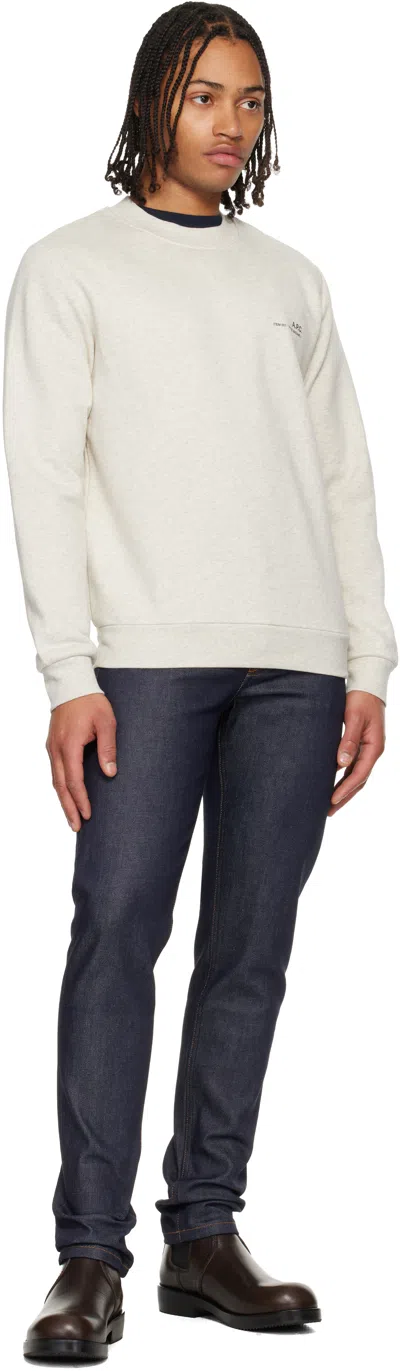 Apc Item Logo-print Cotton-jersey Sweatshirt In Neutral