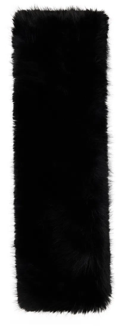 Vaquera Black Faux Fur Scarf In Black