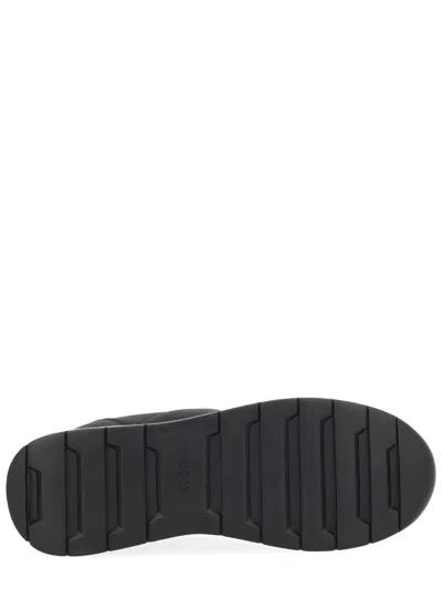 Hugo Boss Streamlined Black Sneakers With Contemporary Silhouette In Black