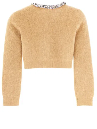 Self-portrait Self Portrait Alpaca Cardigan In Brown