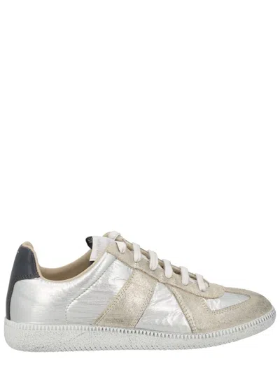 Maison Margiela "iridescent Replica" Sneaker In Silver