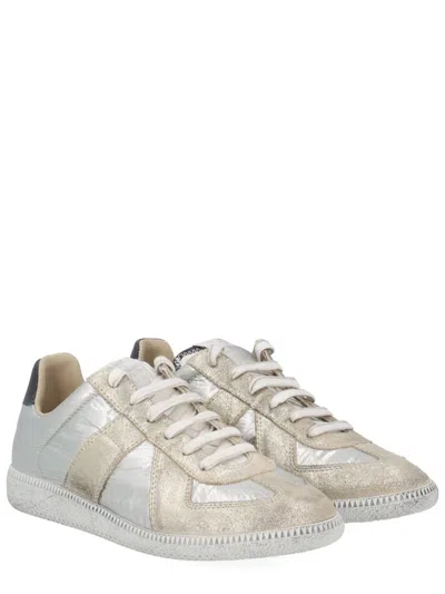Maison Margiela "iridescent Replica" Sneaker In Silver