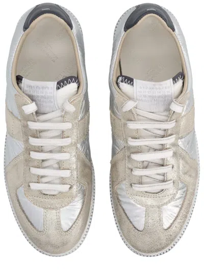 Maison Margiela "iridescent Replica" Sneaker In Silver