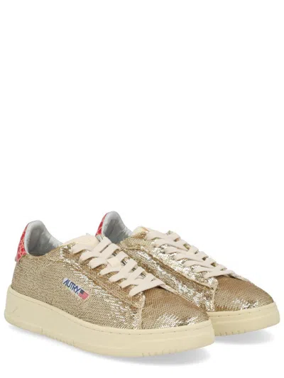 Autry "dallas Low Sparkling" Sneaker In Neutral