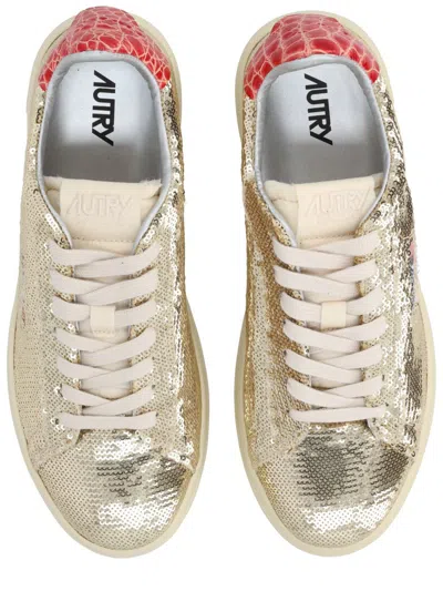 Autry "dallas Low Sparkling" Sneaker In Neutral