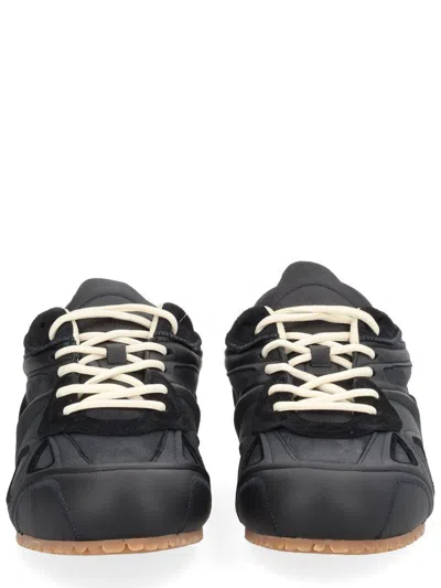 Axel Arigato Slow Runner Black Sneaker With Insert Design And Grooved Sole In Leather And Suede Man In Black