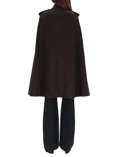 Burberry Cashmere Coat With Belted Waist And Epaulettes In Brown