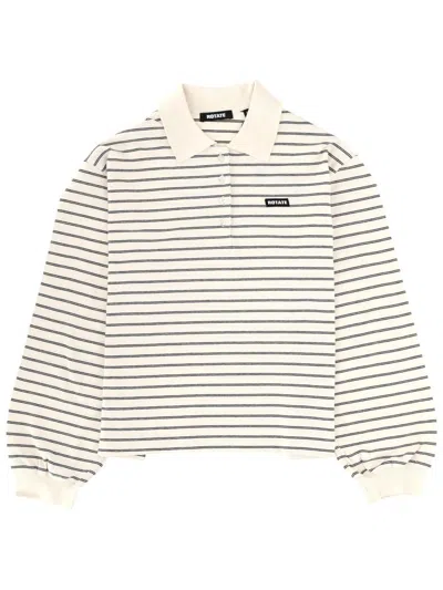 Rotate Birger Christensen Striped Long-sleeve Polo In Multi