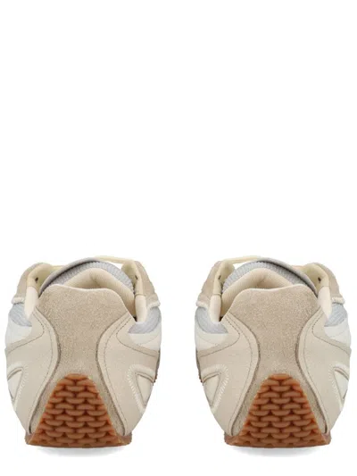 Axel Arigato Slow Runner White And Beige Sneaker With Mesh Inserts And Grooved Sole In Leather And Fabric Man In Multi