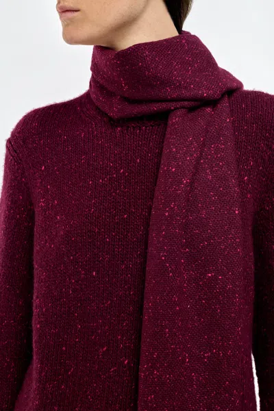 Gabriela Hearst Illumina Fringe Scarf In Bordeaux Speckled Cashmere In Burgundy