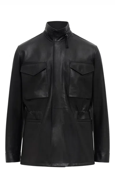 Gabriela Hearst Darwin M64 Jacket In Black Nappa Leather In Black