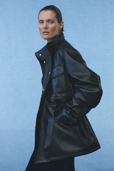 Gabriela Hearst Darwin M64 Jacket In Black Nappa Leather In Black