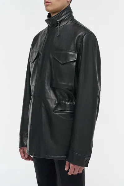 Gabriela Hearst Darwin M64 Jacket In Black Nappa Leather In Black