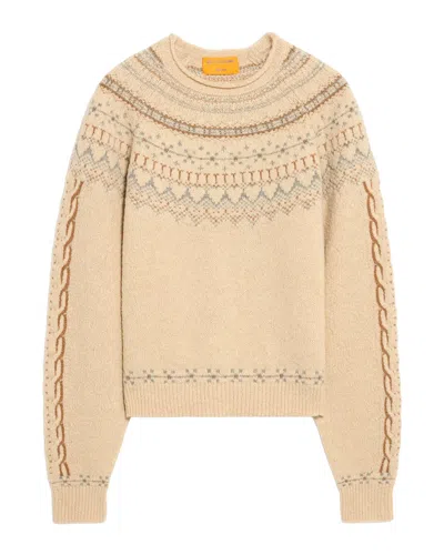 Guest In Residence Cloud Chalet Fair Isle Wool And Cashmere-blend Sweater In Nude