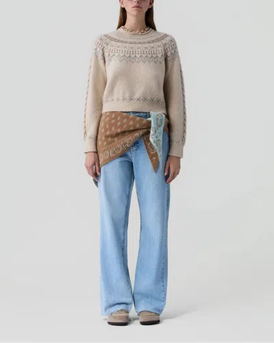 Guest In Residence Cloud Chalet Fair Isle Wool And Cashmere-blend Sweater In Nude