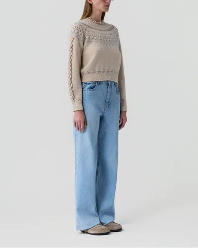 Guest In Residence Cloud Chalet Fair Isle Wool And Cashmere-blend Sweater In Nude