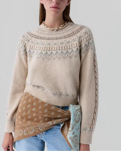 Guest In Residence Cloud Chalet Fair Isle Wool And Cashmere-blend Sweater In Nude