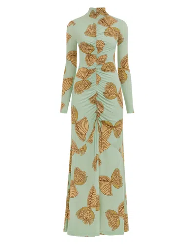 Ulla Johnson Ida Ruched Turtleneck Dress In Black