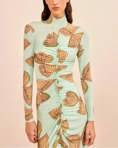 Ulla Johnson Ida Ruched Turtleneck Dress In Black