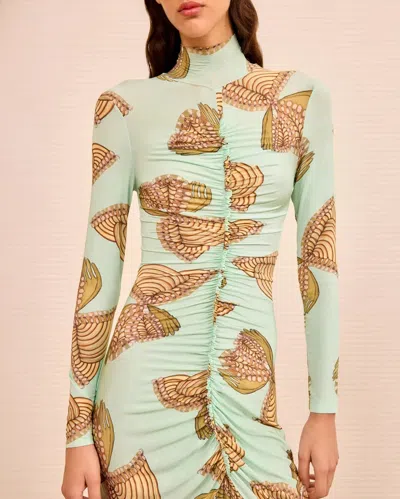 Ulla Johnson Ida Ruched Turtleneck Dress In Black