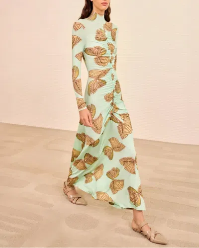 Ulla Johnson Ida Ruched Turtleneck Dress In Black