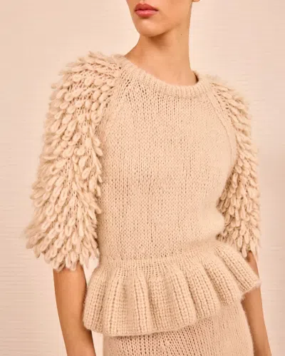 Ulla Johnson Selene Peplum Pullover In Brown