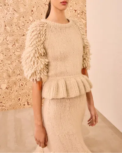 Ulla Johnson Selene Peplum Pullover In Brown