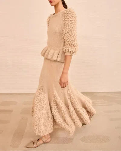 Ulla Johnson Selene Peplum Pullover In Brown